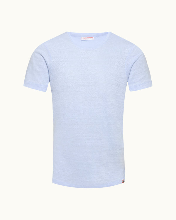 orlebar brown Light Blue Linen T-Shirt | Cool Resortwear Classic – ORLEBAR BROWN
