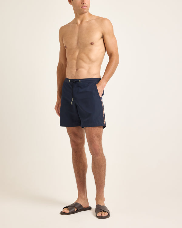 Orlebar Brown Men's Blue Stripe Swim Shorts | Adjustable Tailored Look – ORLEBAR BROWN