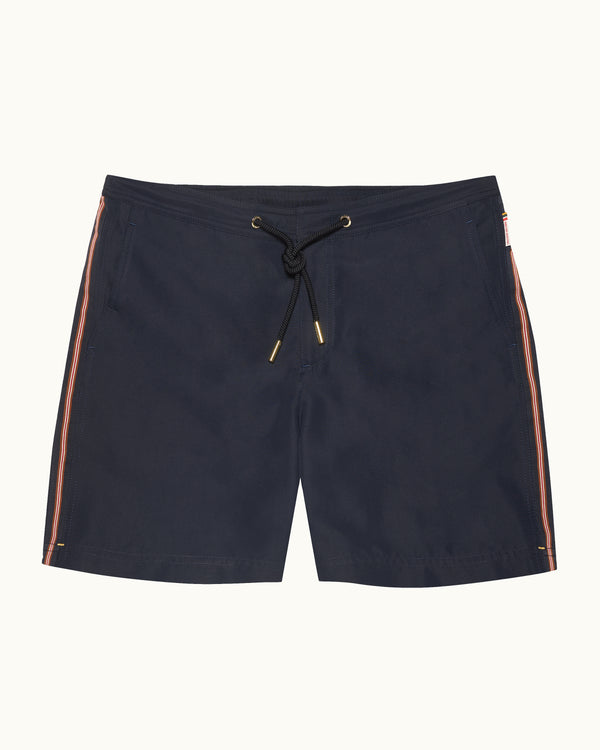 orlebar brown Men's Blue Stripe Swim Shorts | Adjustable Tailored Look – ORLEBAR BROWN