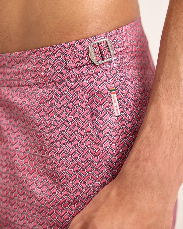 Orlebar Brown Men's Pink Wave Swim Shorts | Bold Poolside Look – ORLEBAR BROWN