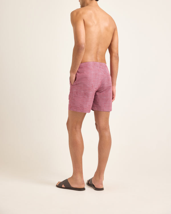 Orlebar Brown Men's Pink Wave Swim Shorts | Bold Poolside Look – ORLEBAR BROWN