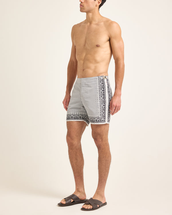 Orlebar Brown Men's White Gild Swim Shorts | Refined Textured Design – ORLEBAR BROWN