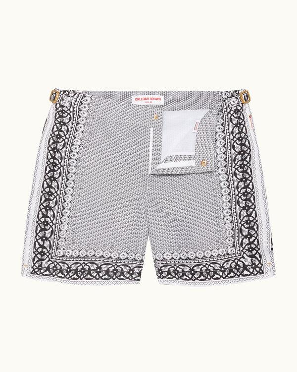 orlebar brown Men's White Gild Swim Shorts | Refined Textured Design – ORLEBAR BROWN