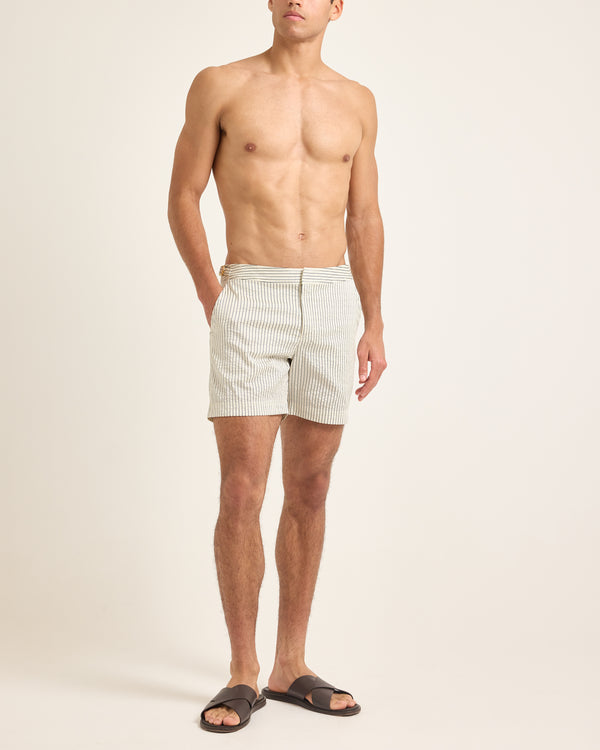 Orlebar Brown Mens Beige Stripe Swim Shorts | Tailored Nautical Look – ORLEBAR BROWN