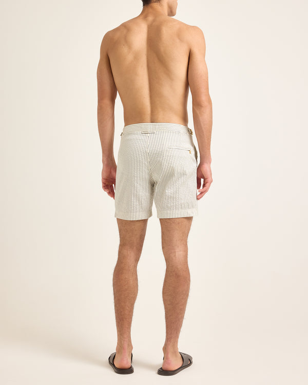 Orlebar Brown Mens Beige Stripe Swim Shorts | Tailored Nautical Look – ORLEBAR BROWN