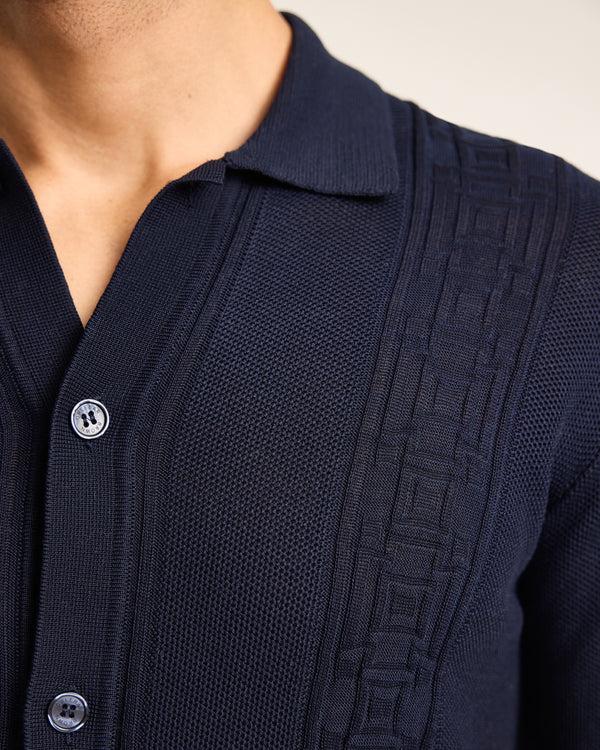 Orlebar Brown Mens Blue Long-Sleeve Polo Shirt | Refined Seasonal Knit – ORLEBAR BROWN