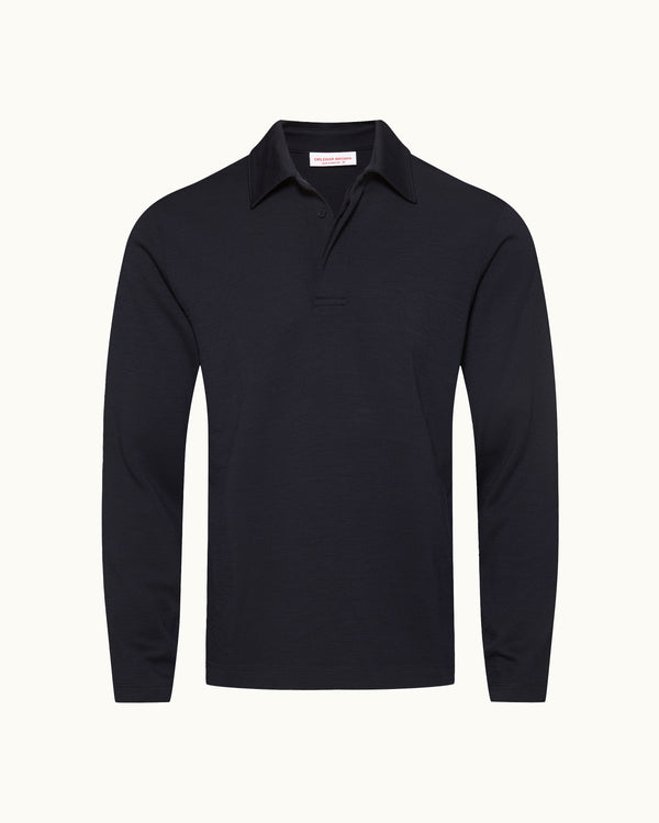 orlebar brown Mens Blue Merino Sweatshirt | Lightweight Knitted Layer – ORLEBAR BROWN