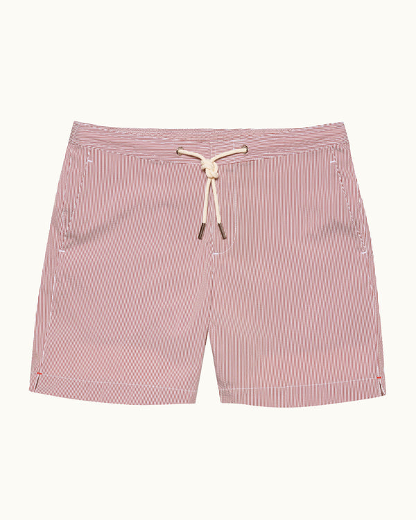 orlebar brown Mens Red Stripe Swim Shorts | Textured Tailored – ORLEBAR BROWN