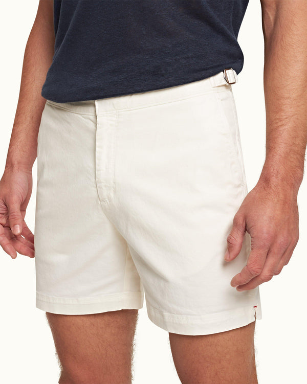 Orlebar Brown Mens White Stretch Cotton Shorts | Designer Shorts | Orlebar Brown – ORLEBAR BROWN
