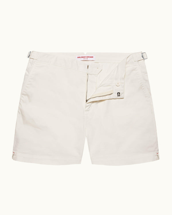 orlebar brown Mens White Stretch Cotton Shorts | Designer Shorts | Orlebar Brown – ORLEBAR BROWN