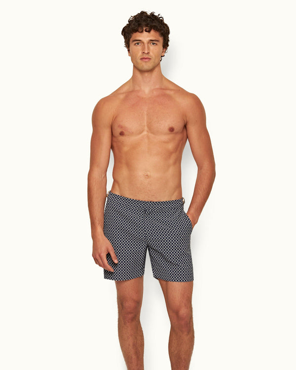 Orlebar Brown Night Iris/Cloud Seglas Jacquard Mid-Length Swim Shorts – ORLEBAR BROWN
