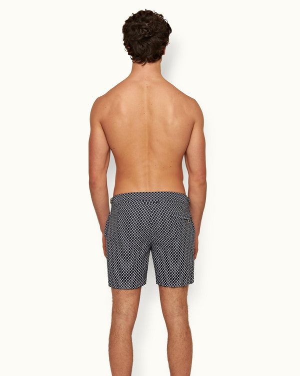 Orlebar Brown Night Iris/Cloud Seglas Jacquard Mid-Length Swim Shorts – ORLEBAR BROWN