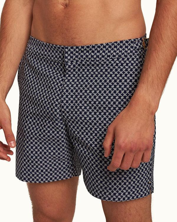 Orlebar Brown Night Iris/Cloud Seglas Jacquard Mid-Length Swim Shorts – ORLEBAR BROWN