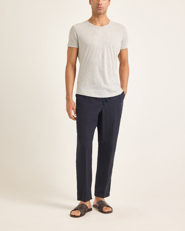 Orlebar Brown OB-T - Grey Melange Tailored Fit Crew Neck T-Shirt | Orlebar Brown – ORLEBAR BROWN