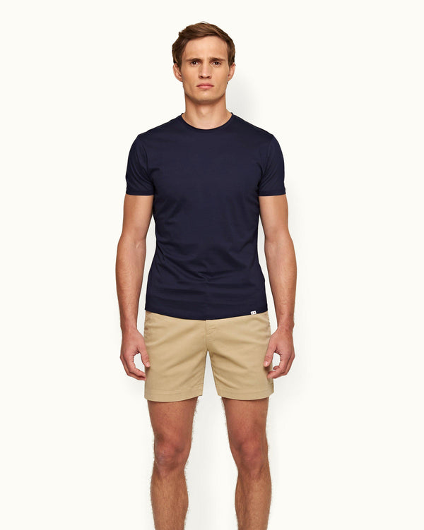 Orlebar Brown Ob-T - Navy Tailored Fit Crew Neck Cotton T-Shirt | Orlebar Brown – ORLEBAR BROWN