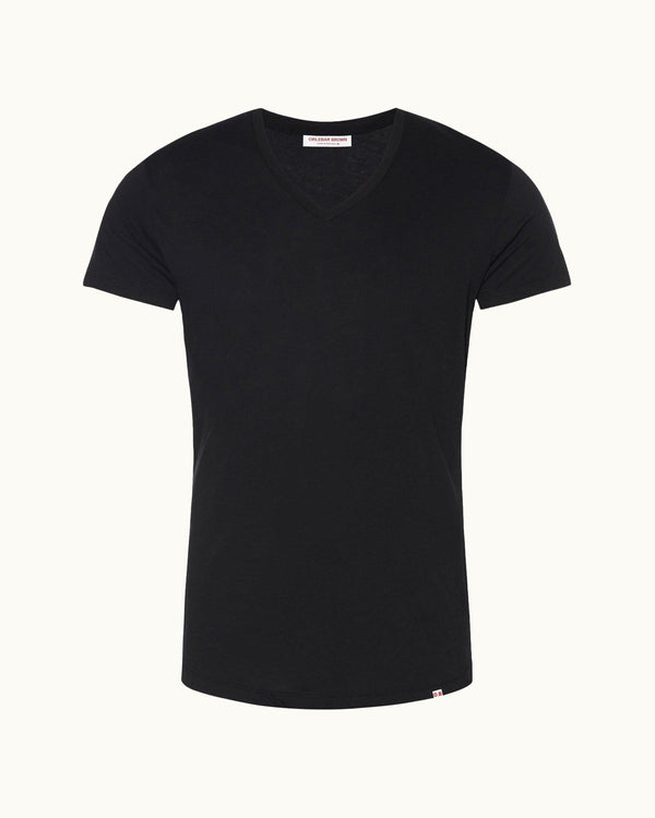 orlebar brown OB-V - Black Tailored Fit V-neck T-Shirt | Orlebar Brown – ORLEBAR BROWN