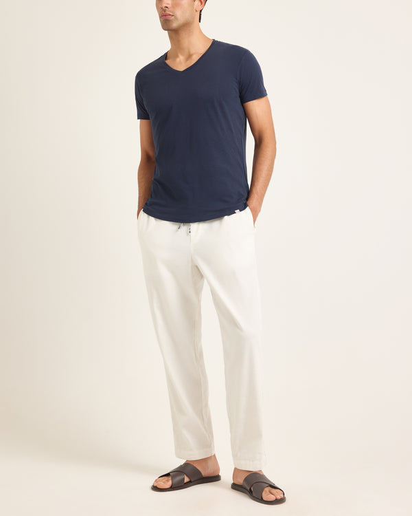 Orlebar Brown OB-V - Navy Tailored Fit V-neck T-Shirt | Orlebar Brown – ORLEBAR BROWN