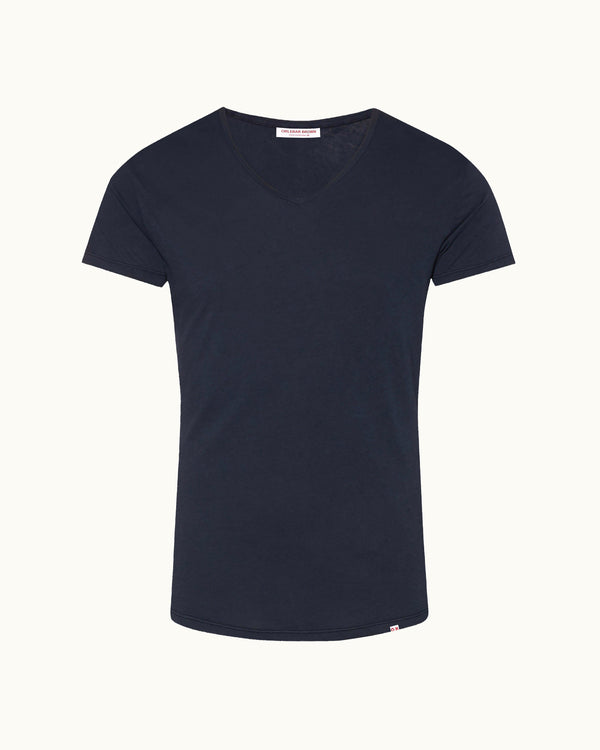 orlebar brown OB-V - Navy Tailored Fit V-neck T-Shirt | Orlebar Brown – ORLEBAR BROWN