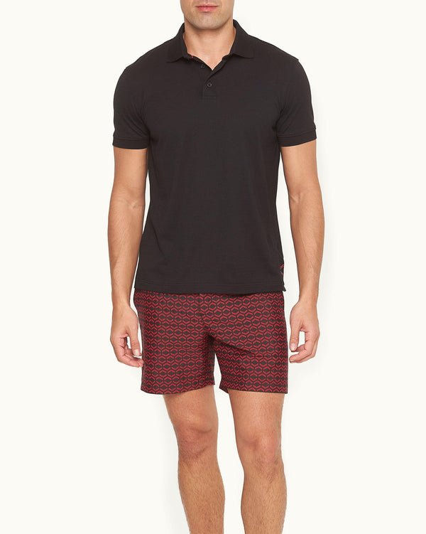 Orlebar Brown Orlebar Brown And Automobili Lamborghini | Black And Red Classic Fit Jersey Polo Shirt – ORLEBAR BROWN
