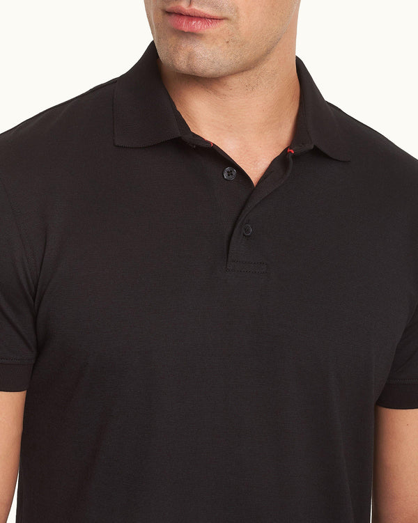 Orlebar Brown Orlebar Brown And Automobili Lamborghini | Black And Red Classic Fit Jersey Polo Shirt – ORLEBAR BROWN