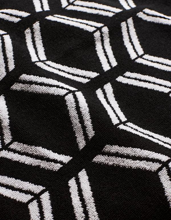 Orlebar Brown Orlebar Brown And Automobili Lamborghini | Black Cotton Beach Towel With Logo Print – ORLEBAR BROWN