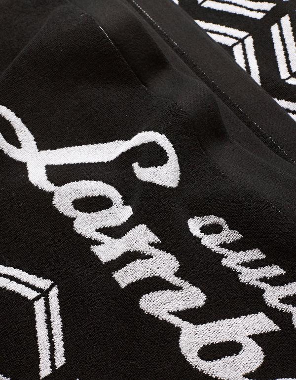 Orlebar Brown Orlebar Brown And Automobili Lamborghini | Black Cotton Beach Towel With Logo Print – ORLEBAR BROWN