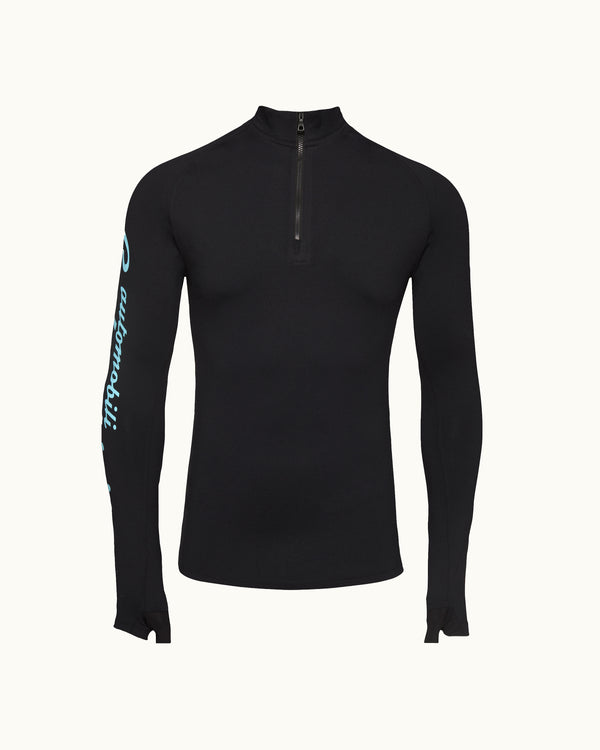 orlebar brown Orlebar Brown And Automobili Lamborghini | Black Half Zip Rash Guard – ORLEBAR BROWN