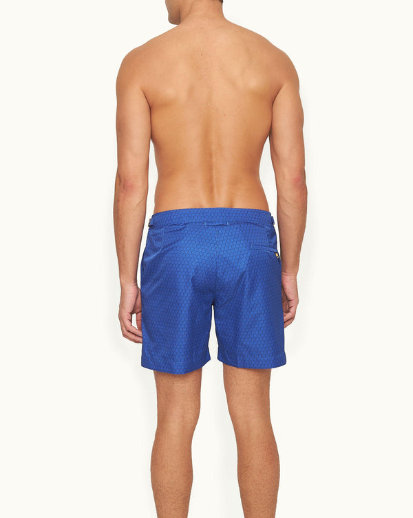 Orlebar Brown Orlebar Brown And Automobili Lamborghini | Blue Hexagon Print Mid-Length Swim Shorts – ORLEBAR BROWN