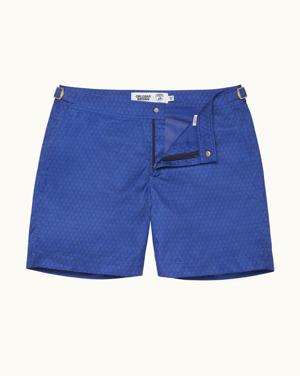 orlebar brown Orlebar Brown And Automobili Lamborghini | Blue Hexagon Print Mid-Length Swim Shorts – ORLEBAR BROWN