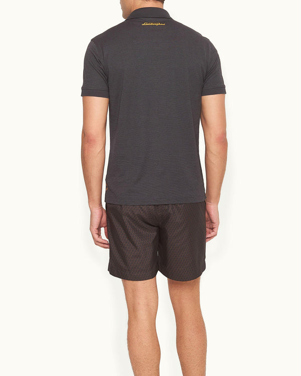Orlebar Brown Orlebar Brown And Automobili Lamborghini | Dark Grey Classic Fit Jersey Polo Shirt – ORLEBAR BROWN