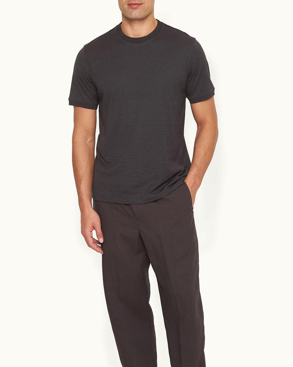 Orlebar Brown Orlebar Brown And Automobili Lamborghini | Dark Grey And Orange Classic Fit 'Automobili Lamborghini' Logo Print T-Shirt – ORLEBAR BROWN