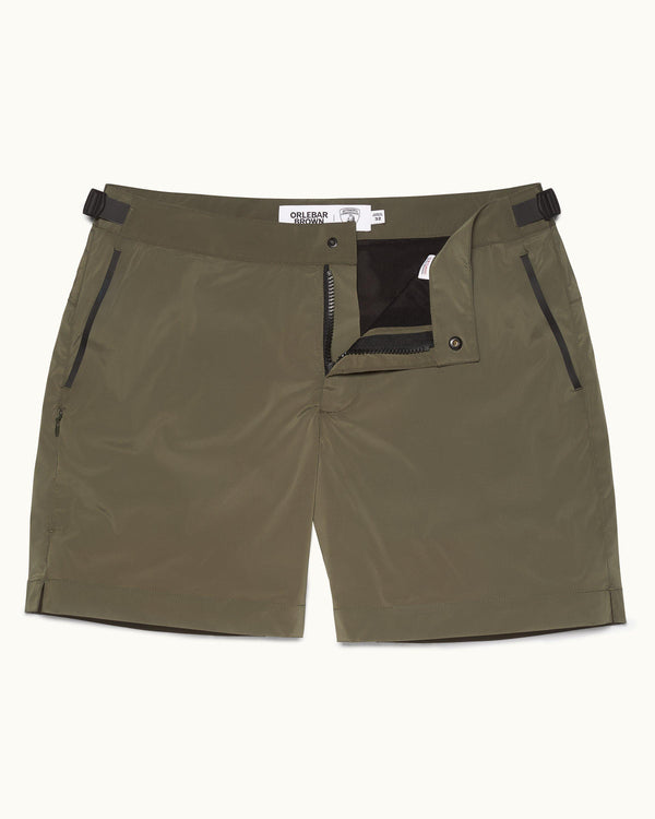 orlebar brown Orlebar Brown And Automobili Lamborghini | Green 'Automobili Lamborghini' Logo Bonded Tape Mid-Length Swim Shorts – ORLEBAR BROWN