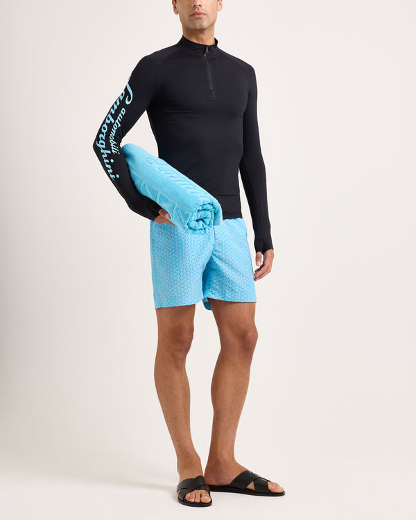 Orlebar Brown Orlebar Brown And Automobili Lamborghini | Synth Blue Jacquard Cotton Beach Towel – ORLEBAR BROWN