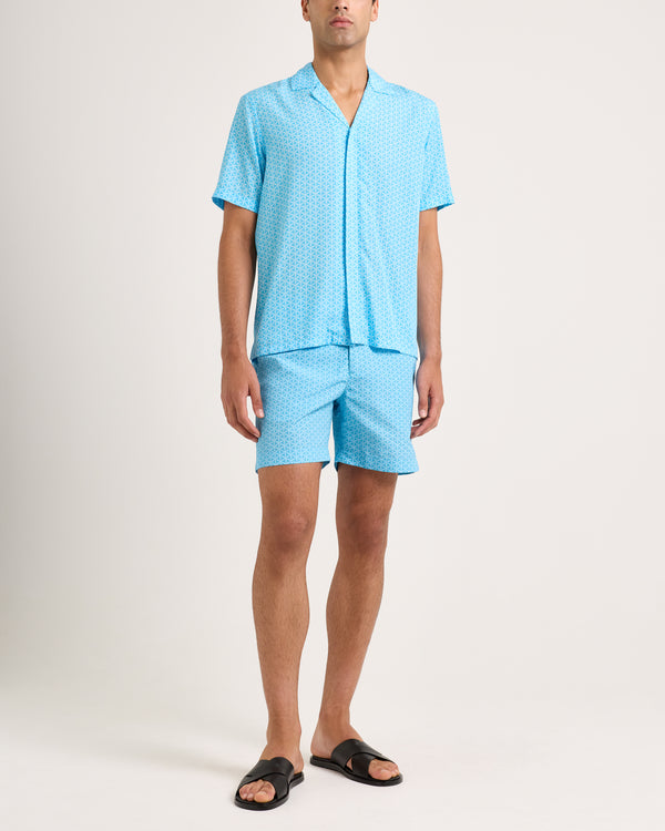 Orlebar Brown Orlebar Brown And Automobili Lamborghini | Synth Blu Relaxed Fit Capri Collar Linen Shirt – ORLEBAR BROWN