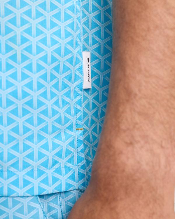 Orlebar Brown Orlebar Brown And Automobili Lamborghini | Synth Blu Relaxed Fit Capri Collar Linen Shirt – ORLEBAR BROWN