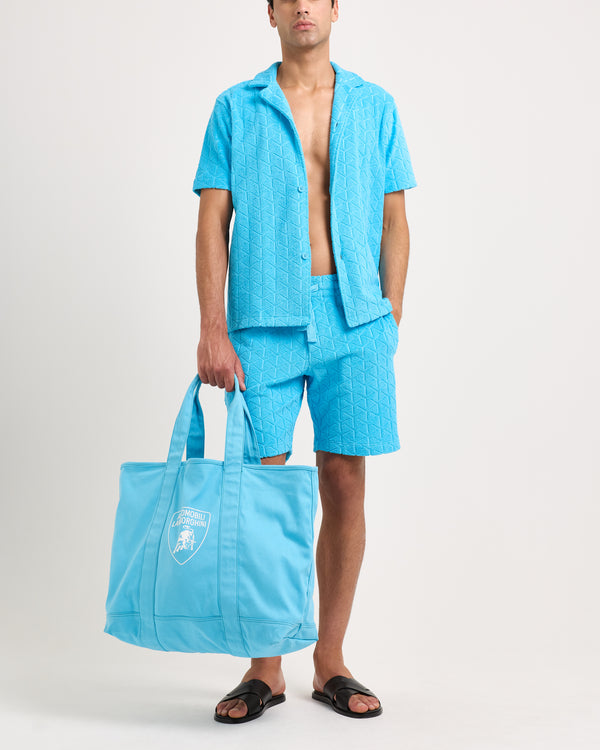 Orlebar Brown Orlebar Brown And Automobili Lamborghini | Synth Blue Canvas Beach Bag – ORLEBAR BROWN