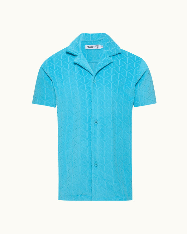 orlebar brown Orlebar Brown And Automobili Lamborghini | Synth Blue Jaquard Relaxed Fit Capri Collar Cotton Shirt – ORLEBAR BROWN orlebar brown Orlebar Brown And Automobili Lamborghini | Synth Blue Jaquard Relaxed Fit Capri Collar Cotton Shirt – ORLEBAR BROWN