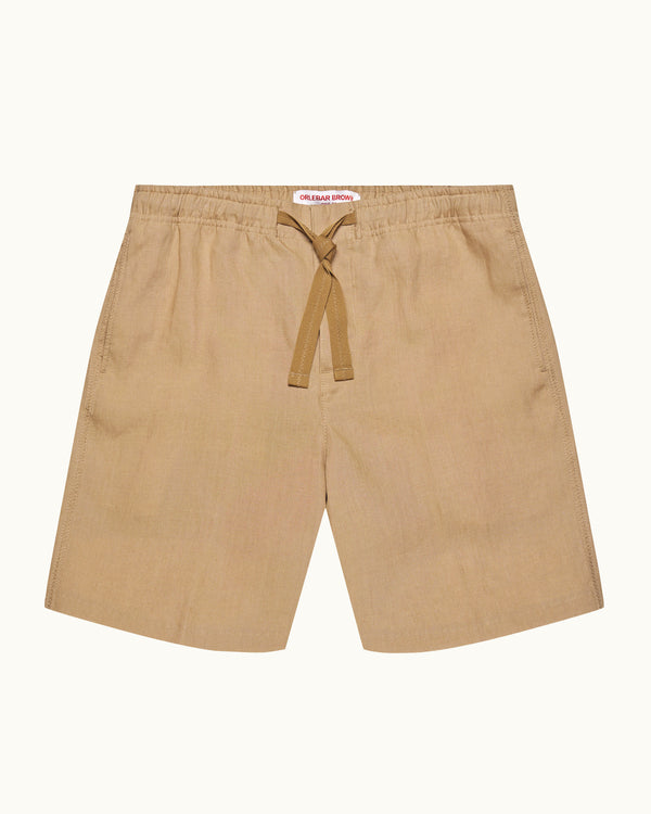 orlebar brown Orlebar Brown | Biscuit Relaxed Fit Linen Drawcord Shorts – ORLEBAR BROWN