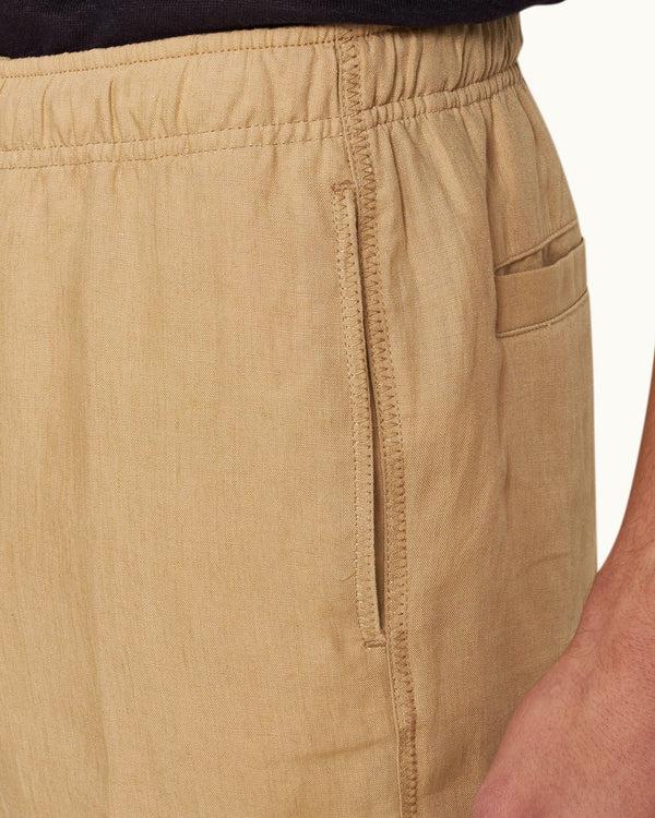 Orlebar Brown Orlebar Brown | Biscuit Relaxed Fit Linen Drawcord Zip Fly Trousers – ORLEBAR BROWN