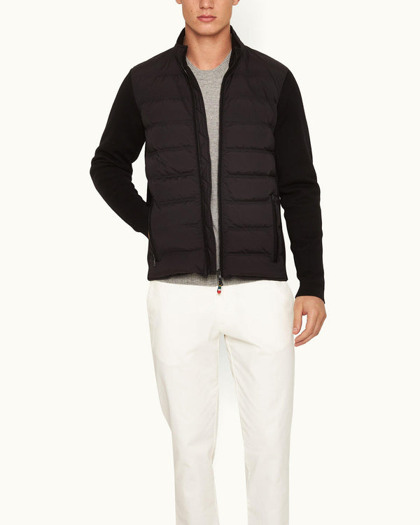 Orlebar Brown Orlebar Brown | Black Down-Fill Merino Knit Sleeve Jacket For Men – ORLEBAR BROWN