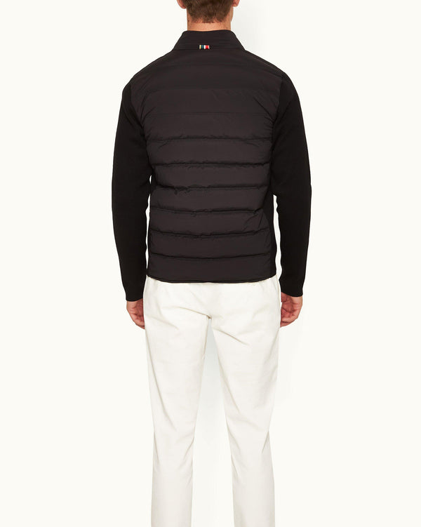 Orlebar Brown Orlebar Brown | Black Down-Fill Merino Knit Sleeve Jacket For Men – ORLEBAR BROWN