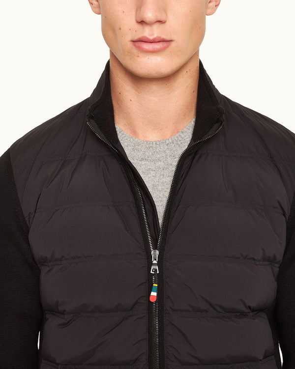 Orlebar Brown Orlebar Brown | Black Down-Fill Merino Knit Sleeve Jacket For Men – ORLEBAR BROWN
