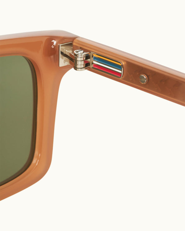 Orlebar Brown Orlebar Brown | Cinnamon/Green Retangular Frame Sunglasses – ORLEBAR BROWN
