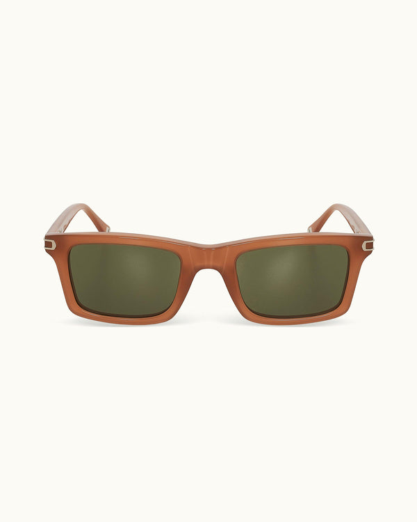 orlebar brown Orlebar Brown | Cinnamon/Green Retangular Frame Sunglasses – ORLEBAR BROWN