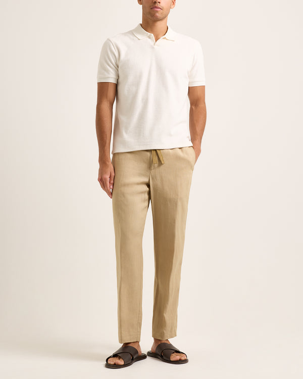 Orlebar Brown Orlebar Brown | Classic Fit Short Sleeve Mid Weight Towelling Polo Shirt In Thasos Beach – ORLEBAR BROWN