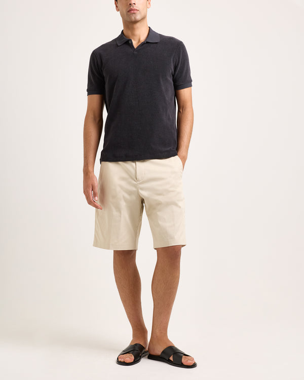 Orlebar Brown Orlebar Brown | Classic Fit Short Sleeve Mid Weight Towelling Polo Shirt In Volcano Ash Grey – ORLEBAR BROWN