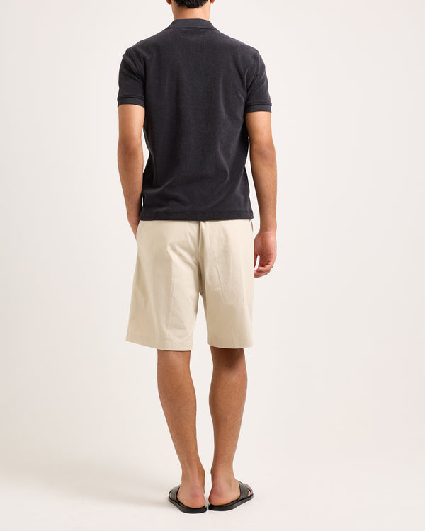 Orlebar Brown Orlebar Brown | Classic Fit Short Sleeve Mid Weight Towelling Polo Shirt In Volcano Ash Grey – ORLEBAR BROWN