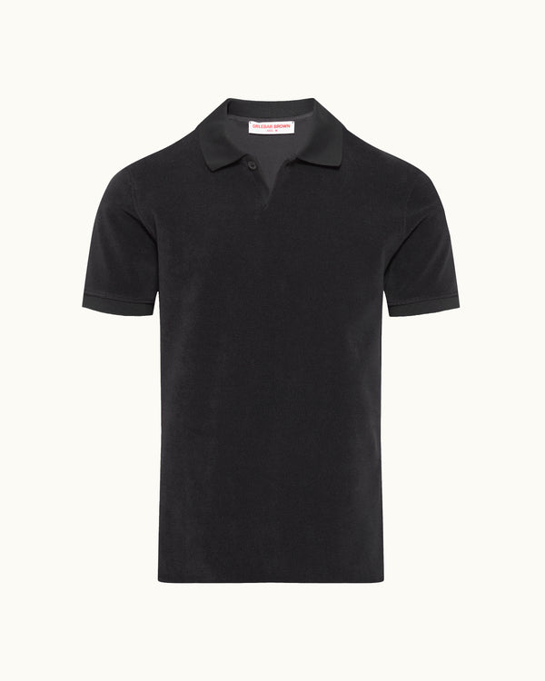 orlebar brown Orlebar Brown | Classic Fit Short Sleeve Mid Weight Towelling Polo Shirt In Volcano Ash Grey – ORLEBAR BROWN