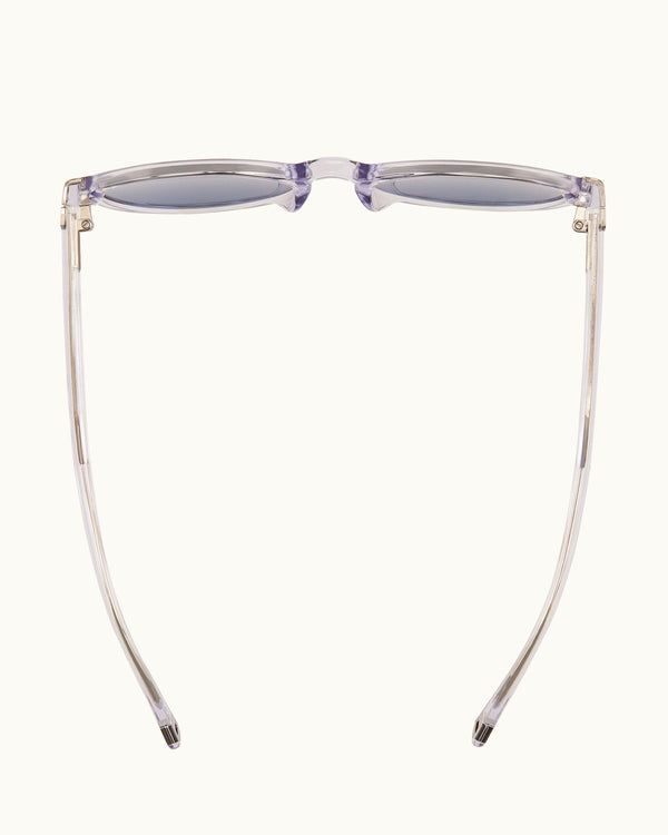 Orlebar Brown Orlebar Brown | Crystal/Blue Round Frame Sunglasses – ORLEBAR BROWN