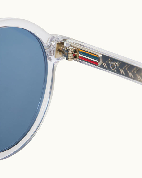 Orlebar Brown Orlebar Brown | Crystal/Blue Round Frame Sunglasses – ORLEBAR BROWN